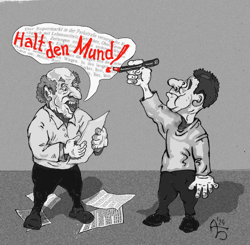 Cartoon: Halt den Mund (medium) by Back tagged gesellschaft,einung,menschen,beziehung