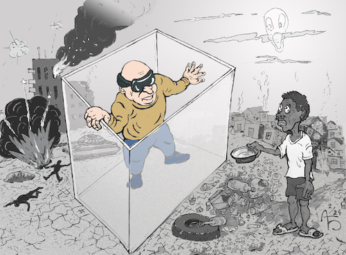 Cartoon: Neue Realität (medium) by Back tagged vr,brillen,it,empathie,gesellschaft,fortschritt,technologien