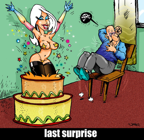 Cartoon: last surprise (medium) by JARO tagged surprise,striptease,death