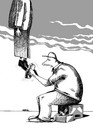 Cartoon: Bootblack (small) by JARO tagged bootblack,hanged,man,black,humor