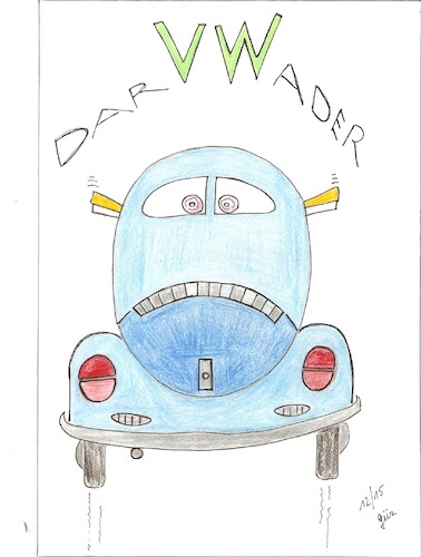 Cartoon: darVWader   der Schreckliche (medium) by skätschup tagged ein,wagen,für,alle,vw,volkswagen,käfer