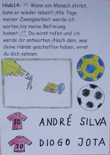 Cartoon: DIOGO JOTA  ANDRE SILVA FUßBALL (medium) by skätschup tagged hoffnung,trost,in,den,schwersten,zeiten