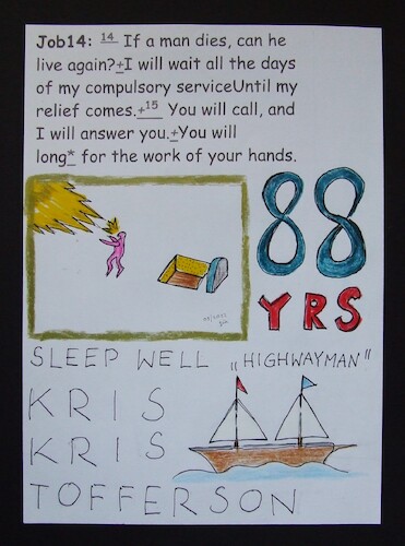 Cartoon: KRIS KRISTOFFERSON (medium) by skätschup tagged human,who,is,not,gone,for,ever,see,you,after,all,in,better,place,paradise
