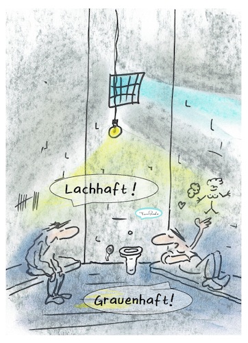Cartoon: Kritzeleien (medium) by TomPauLeser tagged strichmännchen,cartoon,knast,haft,lachhaft,grauenhaft,gegenteil,strafe,tompaule,satire,strafgefangener,schlapplachsachen,humor,jux,gaudi,nonsens,plemmplemm,bau,justizvollzugsanstalt,jurist