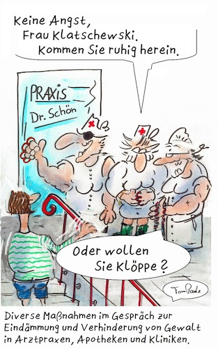 Cartoon: Wieder ein Angriff in Klinik (medium) by TomPauLeser tagged klinikgewalt,praxen,arztpraxis