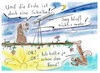 Cartoon: Damals - Seinerzeit (small) by TomPauLeser tagged erde,rund,scheibe,antik,altertum,wissen,wissenschaft,rand,fernrohr,teleskop
