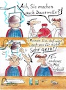 Cartoon: Dauerwelle (small) by TomPauLeser tagged dauerwelle,barbier,friseur,frisör,salon,dauerwellenhaube,haubenwelle,frisur,wickler