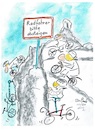 Cartoon: Gipfeltreffen (small) by TomPauLeser tagged mountainbike,bike,rennrad,fahrrad,rad,radfahren,radfahrer,absteigen,verkehrsschild,berge,alpin,trekkingbike,trekkingfahrrad,geröllbergspitze,gipfel,gipfeltreffen