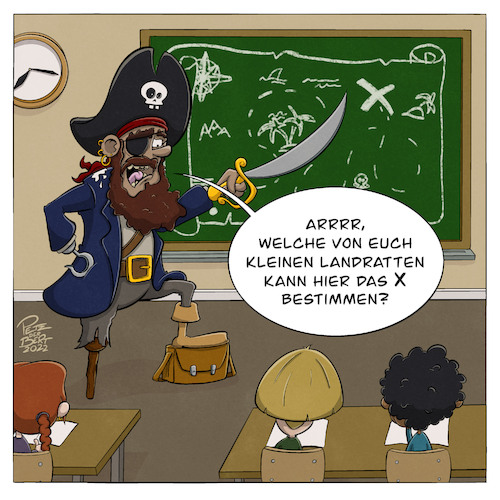 Cartoon: Pirat X (medium) by PetzDerBert tagged math2022