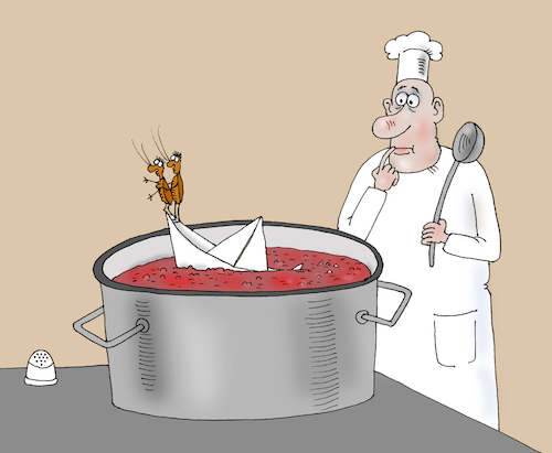 Cartoon: cockroaches (medium) by Tarasenko  Valeri tagged cockroaches,borsch,kitchen,cooks