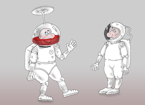 Cartoon: Far Road (medium) by Tarasenko  Valeri tagged spacesuit,astronaut,wine