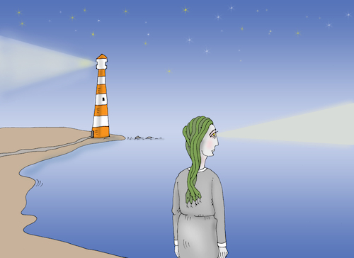 Cartoon: look (medium) by Tarasenko  Valeri tagged gorgon,look,beacon,light,ray