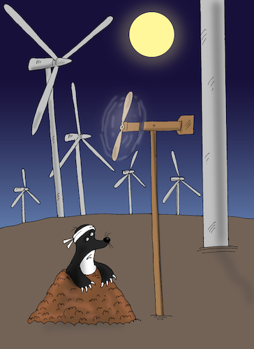 Cartoon: mole (medium) by Tarasenko  Valeri tagged energy,sun,battery,mole
