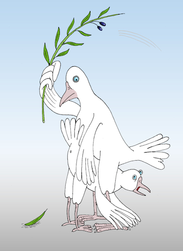 Cartoon: punishment (medium) by Tarasenko  Valeri tagged pigeon,olive,punishment