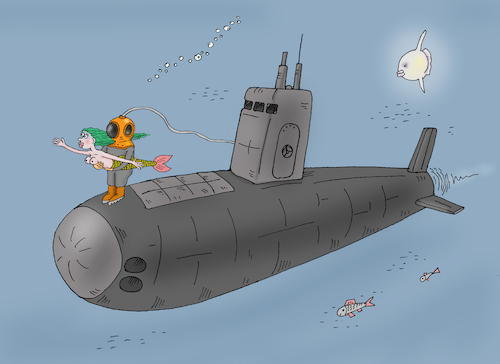 Cartoon: ship (medium) by Tarasenko  Valeri tagged ocean,deep,ship,mermaid