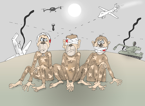 Cartoon: War (medium) by Tarasenko  Valeri tagged monkey,wound,war