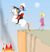 Cartoon: over the abyss (small) by Tarasenko  Valeri tagged macron,fire,france,abyss