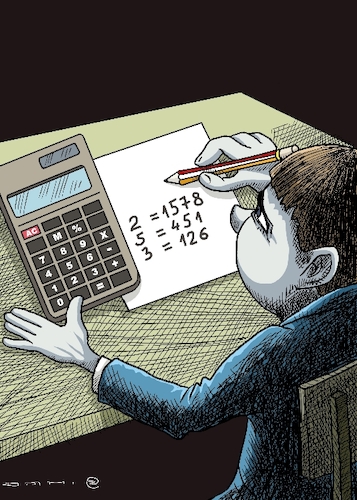Cartoon: 1 (medium) by dnova tagged mathematics,math2022