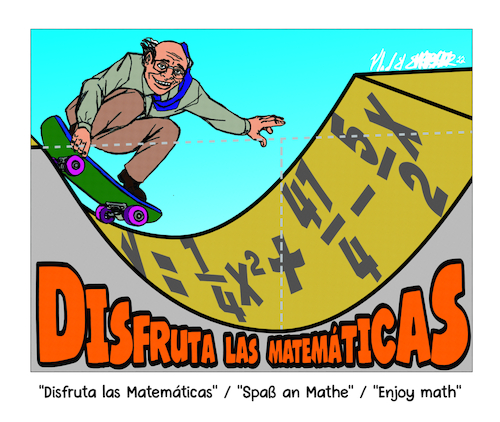 Cartoon: Disfruta las Matematicas (medium) by JuanBasilio tagged math2022