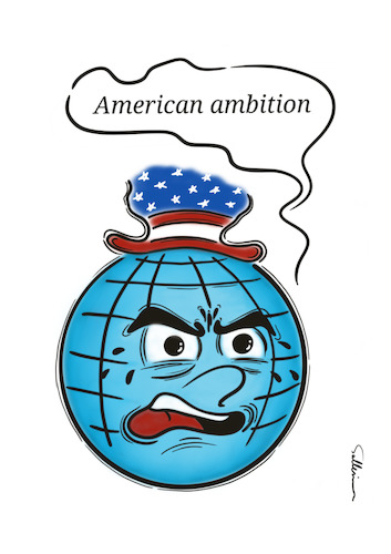 Cartoon: American ambition (medium) by sally cartoonist tagged conflicts,war,politicians