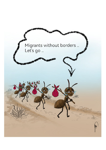 Cartoon: Immigrants (medium) by sally cartoonist tagged immigrants,migrate,human,animals,insects,climate,weather,environment,cartoons,caricature,newspapers,magazine,immigrants,migrate,human,animals,insects,climate,weather,environment,cartoons,caricature,newspapers,magazine
