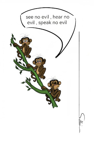 Cartoon: The three wise monkeys (medium) by sally cartoonist tagged the,three,wise,monkeys
