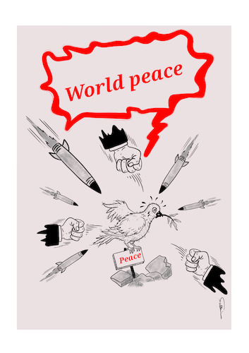 Cartoon: World Peace (medium) by sally cartoonist tagged peace,world,freedom,happiness,people,peace,world,freedom,happiness,people