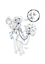 Cartoon: Temperatures (small) by sally cartoonist tagged temperature,weather,environment,planet,human,animals,climate,universe,book,magazine,newspaper,cartoon,caricature