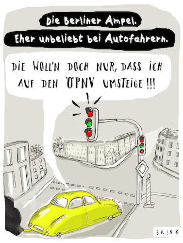 Cartoon: Berlin Wahl (medium) by ALIS BRINK tagged berlin,wahl,2023,auto,autofahrer,ampel,koalition,koalitionspartner,verkehr,straße,karikatur,cartoon,stadtverkehr,verkehrspolitik