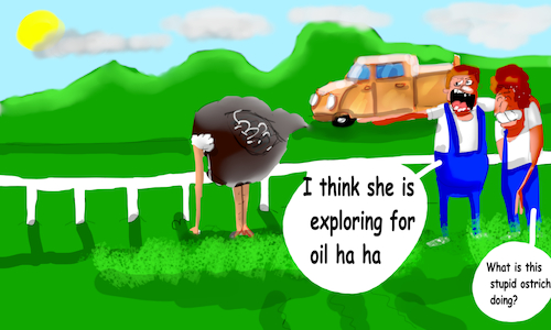 Cartoon: THE CRAZY OSTRICH (medium) by sal tagged cartoon