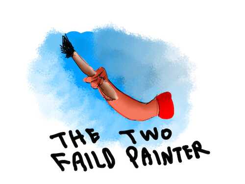 Cartoon: THE TWO FAILED PAINTERS (medium) by sal tagged cartoon,the,two,failed,looser,painters,drawers