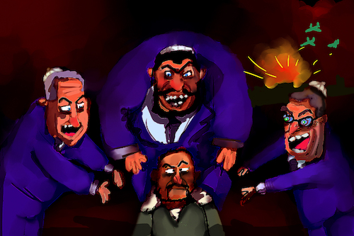 Cartoon: yamen in trouble (medium) by sal tagged cartoon