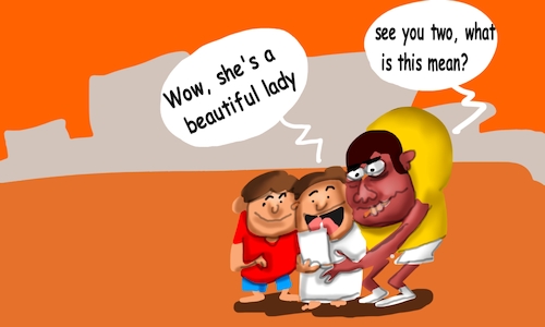Cartoon: THE DAZZLED MAN (medium) by sal tagged dazzled,man,cartoon