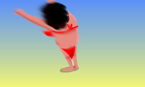 Cartoon: lady dancing at the beach (medium) by sal tagged cartoon,animatic