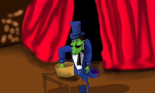 Cartoon: mr frogy and the magician (medium) by sal tagged cartoon