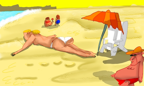 Cartoon: such a sunny and hot day (medium) by sal tagged cartoon,comic,strip