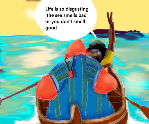 Cartoon: THE FISHING JOURNEY (medium) by sal tagged cartoon