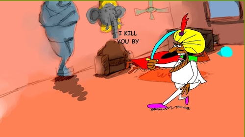 Cartoon: the red flame wizard4 (medium) by sal tagged cartoon