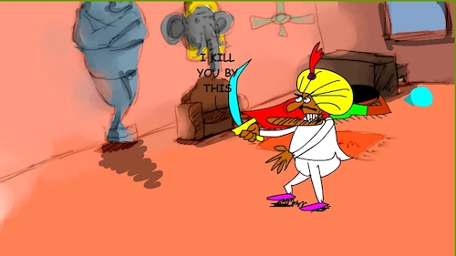 Cartoon: the red flame wizard4 (medium) by sal tagged cartoon