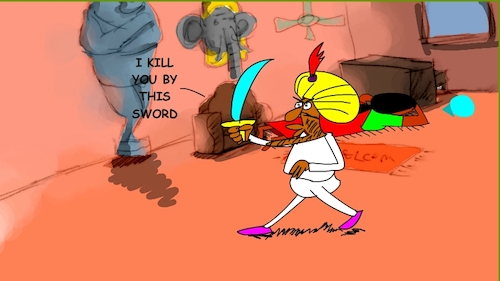 Cartoon: the red flame wizard4 (medium) by sal tagged cartoon