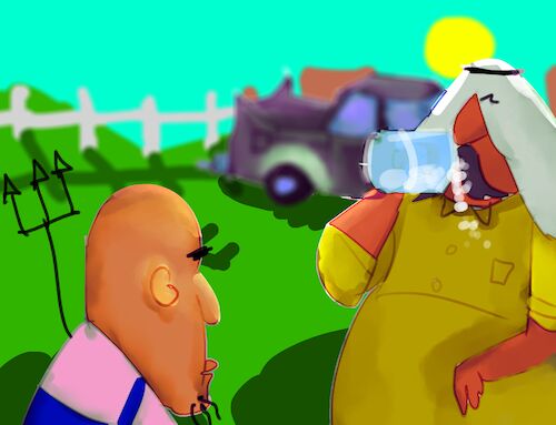 Cartoon: THE SECRET OF COWS MILK (medium) by sal tagged cartoon,the,secret,of,cows,milk