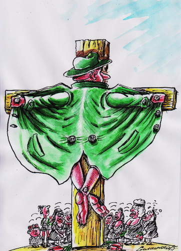Cartoon: Exhibitionist (medium) by Siminoga Vadim tagged exhibitionist,mental,health,surrounding