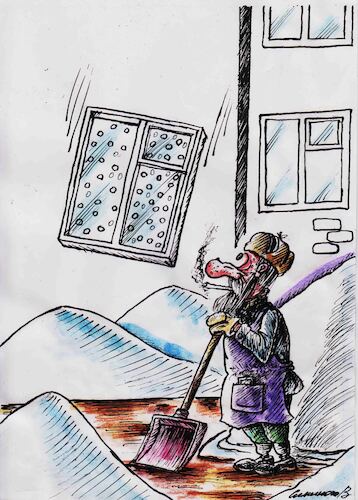 Cartoon: Window (medium) by Siminoga Vadim tagged philosophy,window,snow,image,winter,cold