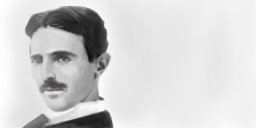 Cartoon: Nikola Tesla (medium) by sanakym tagged serbia,nikola,tesla,science,electricity,invention