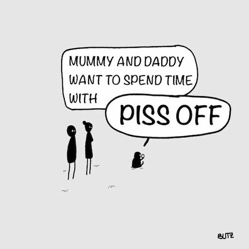 Cartoon: too late (medium) by Butz tagged smartphone,modern,parents,child,no,interes,activity