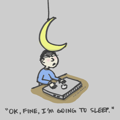 Cartoon: Bedtime (medium) by erikwiedenmann tagged technology,laptop,addiction,late,night,good