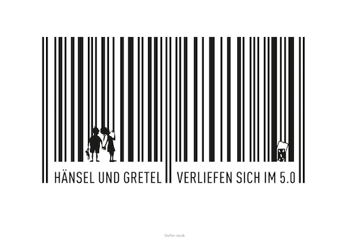 Cartoon: Hänsel und Gretel (medium) by Büro für gehobenen Unfug tagged medien,märchen,hänsel,gretel,wald,strichcode,verirren,verlaufen,handynutzung,socialmedia