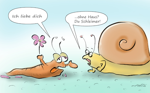 Cartoon: Liebe mit Bedingungen (medium) by Arni tagged liebe,haus,blume,schnecke,schleim,komplimente,bedingung,bedingungen,echt,beweis,liebe,haus,blume,schnecke,schleim,komplimente,bedingung,bedingungen,echt,beweis