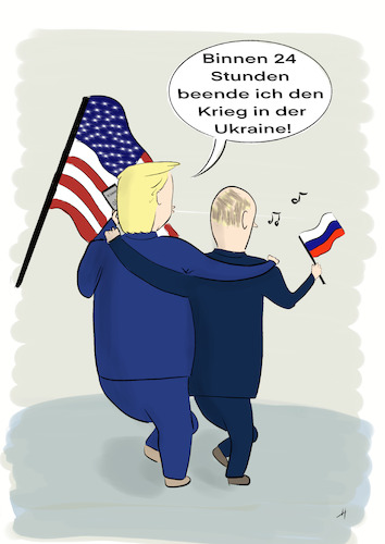 Cartoon: Er ist wieder da (medium) by Gabi Horvath tagged trump,putin,krieg,ukraine