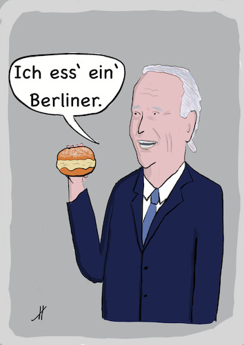 Cartoon: Famous Last Words (medium) by Gabi Horvath tagged biden,berlin,besuch,staatsbesuch,rede,kennedy